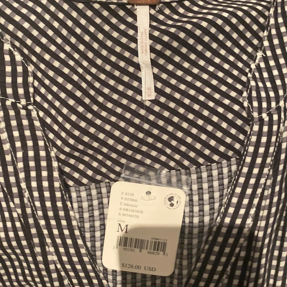 Free People Pippa Asymmetrical Gingham Mini Dress Size Medium - Picture 4 of 9